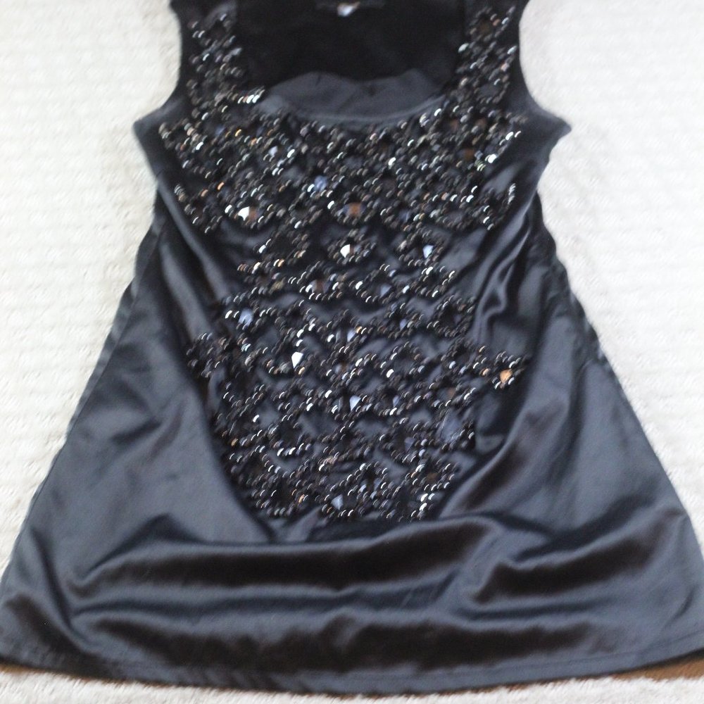 Black Jeweled Formal Mini Dress